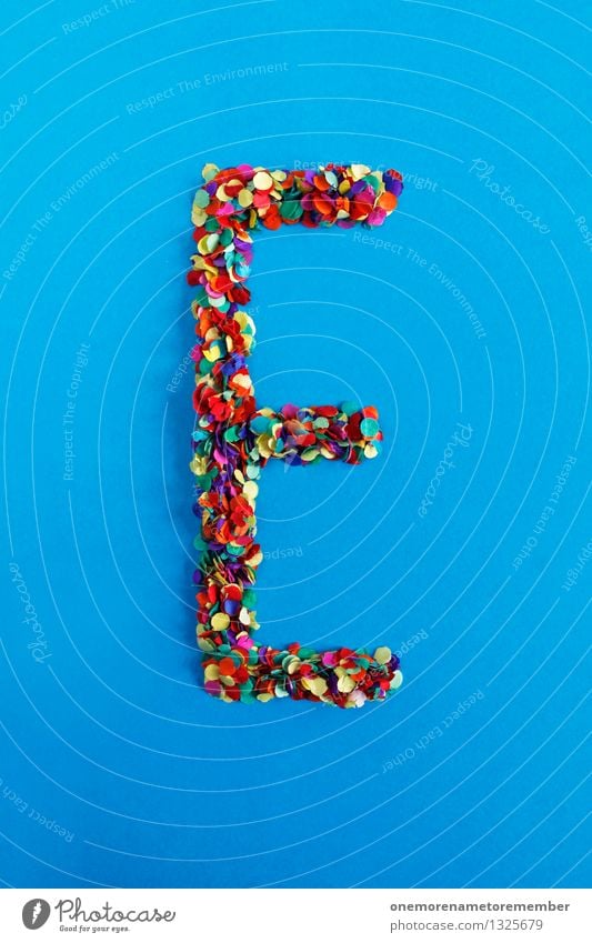 e Art Work of art Esthetic Letters (alphabet) Typography Alphabetical Confetti Design Creativity Idea Blue Multicoloured Colour photo Interior shot Experimental