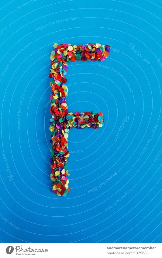 f Art Esthetic Letters (alphabet) Typography Alphabetical Confetti Creativity Idea Design Blue Mosaic Multicoloured Colour photo Interior shot Detail