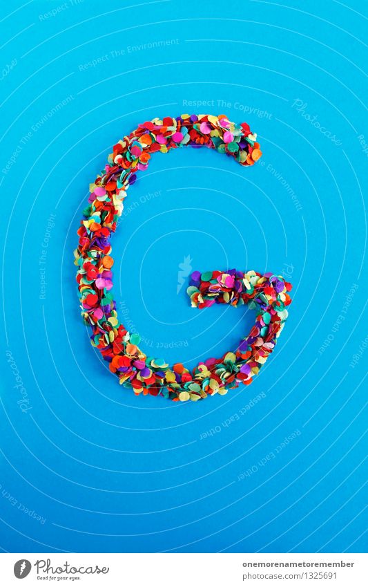 g Art Work of art Esthetic Letters (alphabet) Typography Alphabetical Blue Confetti Creativity Idea Design Colour photo Multicoloured Interior shot Detail