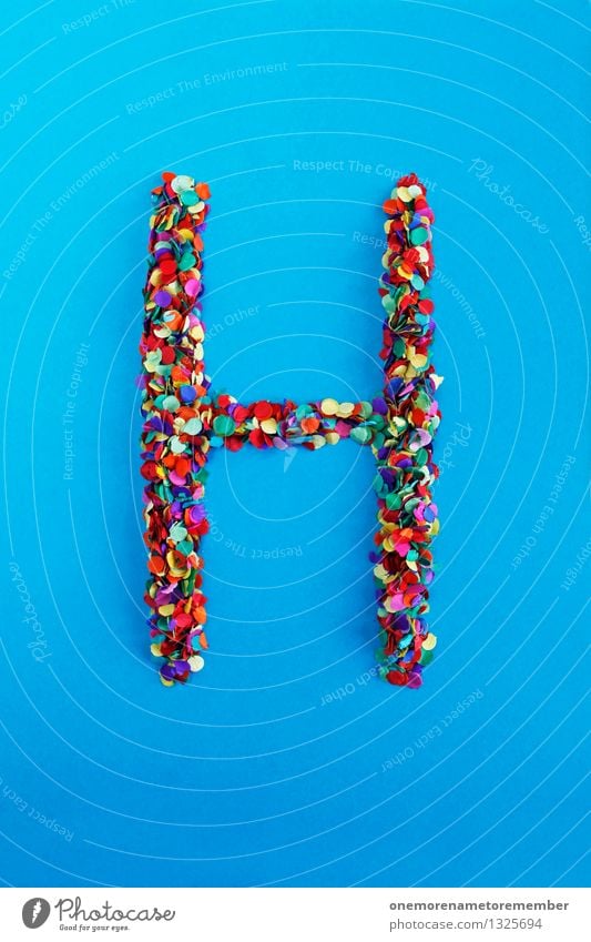 h Art Work of art Esthetic H Letters (alphabet) Typography Blue Confetti Design Creativity Multicoloured Colour photo Interior shot Experimental Abstract