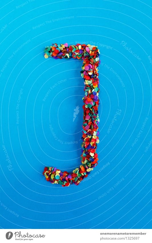 J Art Work of art Esthetic Letters (alphabet) Typography Alphabetical Blue Confetti Many Point Multicoloured Creativity Idea Fashioned Design Colour photo