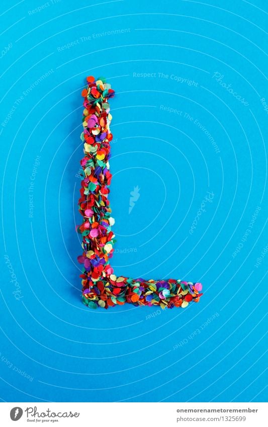 L Art Work of art Esthetic Letters (alphabet) Typography Alphabetical Blue Creativity Idea Design Multicoloured Confetti Point Many Colour photo Interior shot