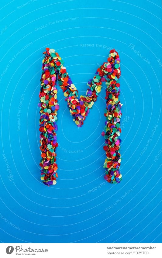 m Art Work of art Esthetic M Letters (alphabet) Typography Latin alphabet Blue Confetti Creativity Idea Design Multicoloured Many Point Colour photo