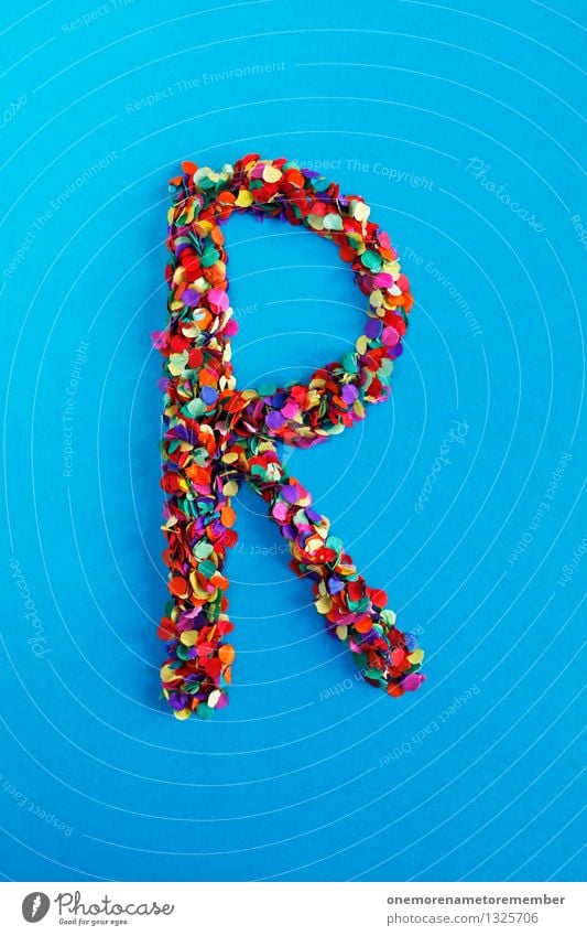 R Art Work of art Esthetic Letters (alphabet) Typography Alphabetical Blue Confetti Multicoloured Many Point Mosaic Design Idea Creativity Colour photo