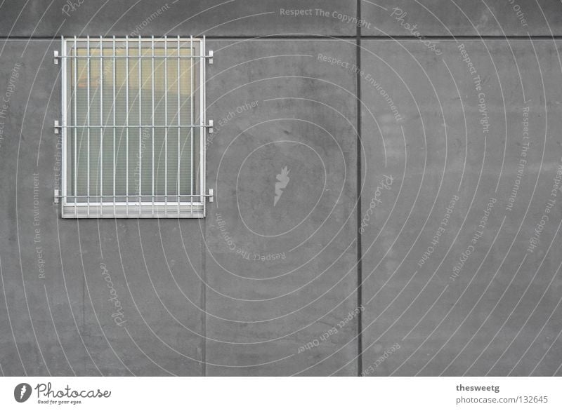 clatratus fenestra Window Grating Wall (barrier) Concrete Gray Captured Jail sentence Break-in Burglar-proof Wall (building) Gloomy Hope Dreary Detail Boredom