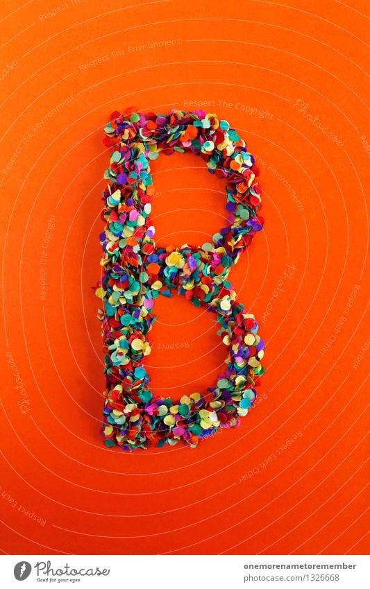 B Art Esthetic b Letters (alphabet) Typography Greek alphabet Orange-red Design Confetti Creativity Idea Mosaic Colour photo Multicoloured Interior shot