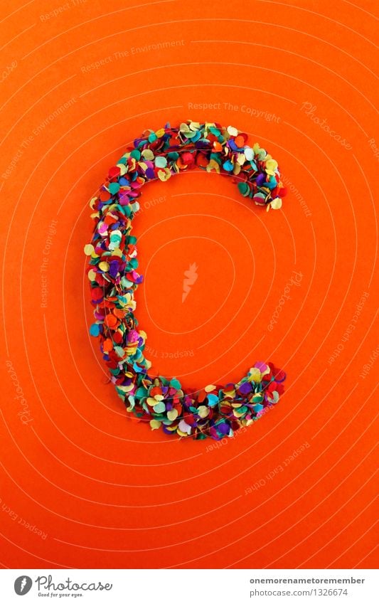 C Art Work of art Esthetic Letters (alphabet) Typography Greek alphabet Mosaic Confetti Creativity Idea Design Multicoloured Home-made Colour photo