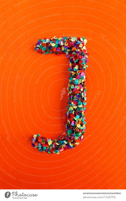 J Art Work of art Esthetic Letters (alphabet) Typography Alphabetical Orange-red Multicoloured Creativity Idea Design Colour photo Interior shot Detail