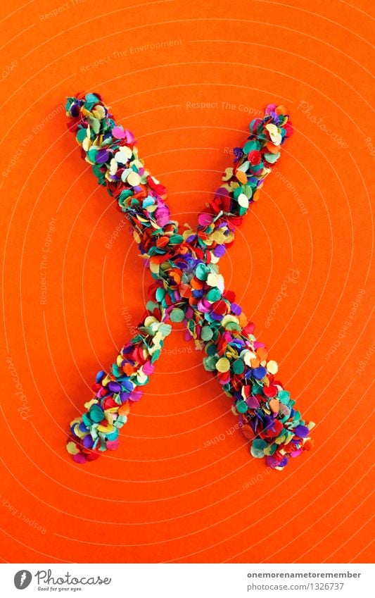 X Art Esthetic Letters (alphabet) Typography Alphabetical Orange Red Confetti Creativity Idea Design Colour photo Multicoloured Interior shot Experimental