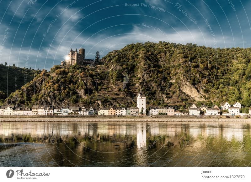 new cataloque sheet Water Sky Clouds Summer Beautiful weather Mountain House (Residential Structure) Castle Old Historic Tall Colour photo Subdued colour