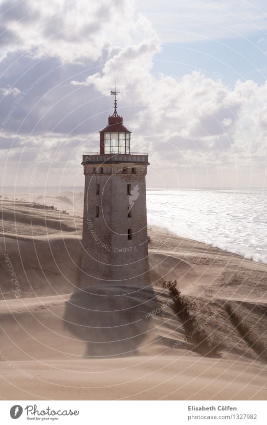 Sandstorm at Rubjergs Knude lighthouse Lighthouse Rubjerg Knude Denmark Landscape Landmark Sun coast shifting dune Desert Jutland North Jutland dunes