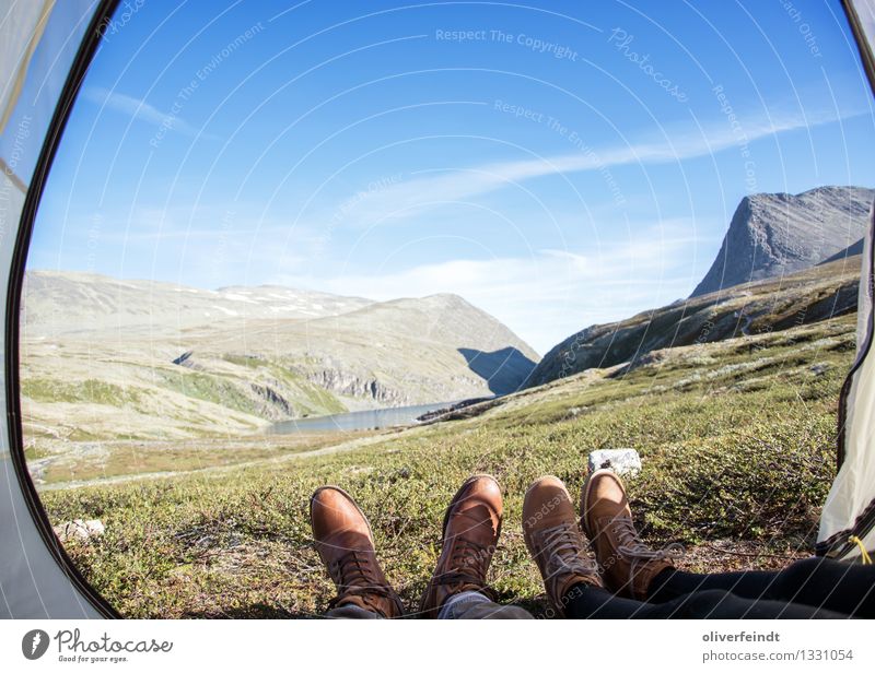 Norway - Rondane Vacation & Travel Trip Adventure Far-off places Freedom Expedition Camping Mountain Hiking Legs Feet 2 Human being Environment Nature Sky