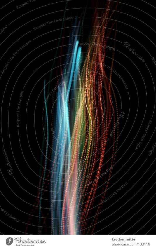 different wavelengths II Light Abstract Stripe Night Swing Parallel Dark Fairy lights Transport Red Green Wave length Black Colour Lamp Line Fog Blue Movement