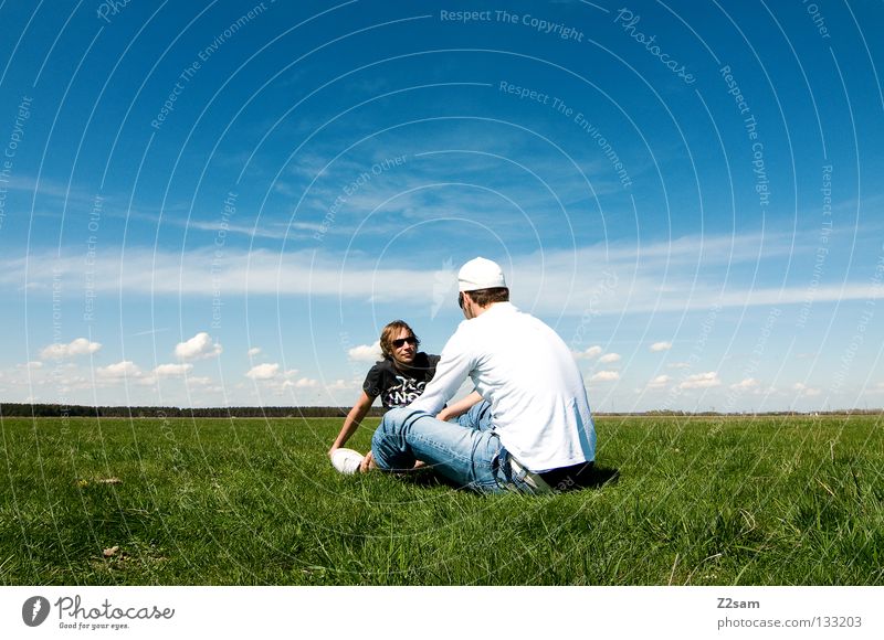 chillout sunday Relaxation Action April Baseball cap To enjoy Grass Green Light blue Man Masculine Cap Rest Salto Sky Summer Sunday Jump Style White Meadow