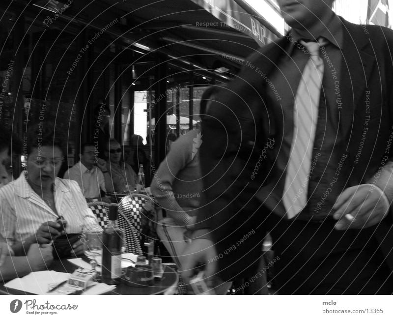 Champs Elysee contrasts Paris Café Sidewalk café Haste Group Chaps Elysee Sit Black & white photo