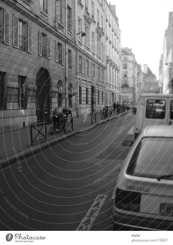 Inside Paris 3 Alley House (Residential Structure) Curb Europe Street Black & white photo