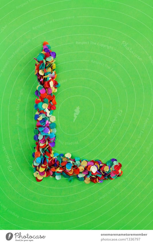 L Art Work of art Esthetic Letters (alphabet) Typography Alphabetical Confetti Creativity Design Idea Home-made Mosaic Colour photo Multicoloured Interior shot