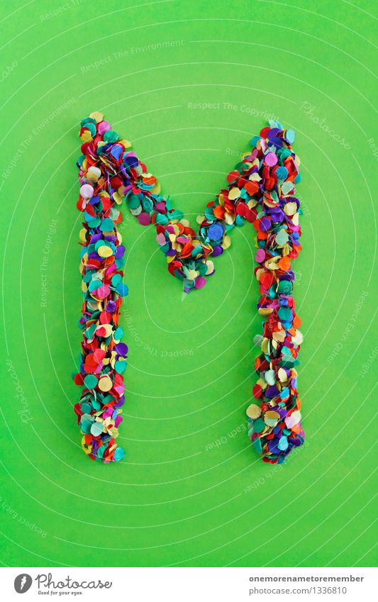 m Art Work of art Esthetic M Letters (alphabet) Alphabetical Confetti Typography Many Point Mosaic Colour photo Multicoloured Interior shot Experimental