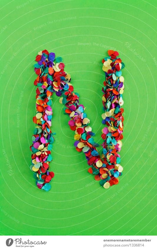 n Art Work of art Esthetic N Network Confetti Creativity Design Letters (alphabet) Typography Alphabetical Bilious green Many Multicoloured Colour photo