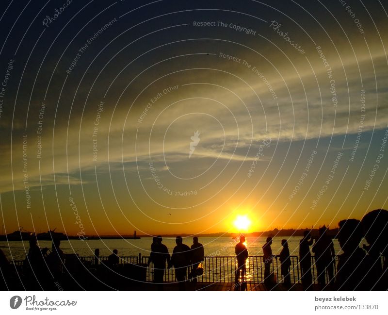 Sunset at Kadiköy Wharf Istanbul Sky Celestial bodies and the universe Harbour Marmara kad&#305 turkey clouds Silhouette bosphorus