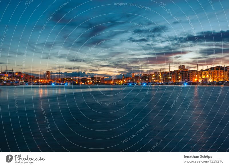 Le Vieux Port de Marseille IV France Port City Old town Harbour Exceptional Movement Harbor city Long exposure Mediterranean sea Sky Water Clouds Blue Moody