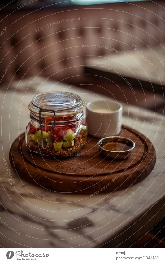 breakfast Yoghurt Fruit Grain Nutrition Breakfast Buffet Brunch Delicious Sweet Cereal Colour photo Interior shot Deserted Day Shallow depth of field