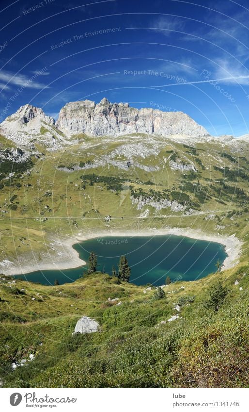 Lake Formarin 2 Environment Nature Landscape Sky Summer Climate Climate change Weather Beautiful weather Hill Rock Alps Mountain Peak Hiking Green Vorarlberg