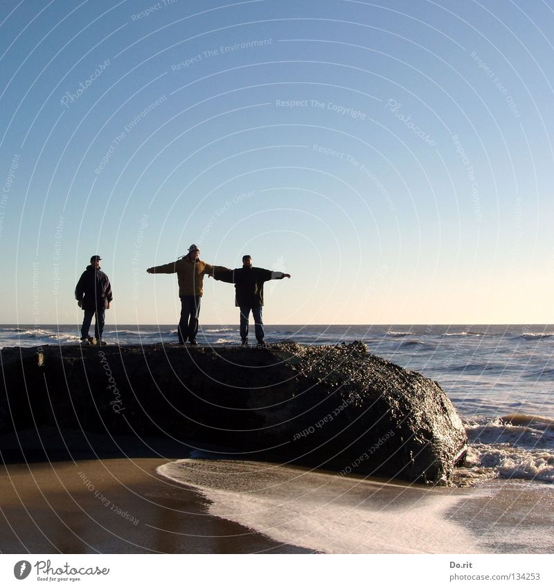 rock on the top Joy Contentment Relaxation Vacation & Travel Far-off places Beach Waves Sporting event Family & Relations Friendship Sand Water