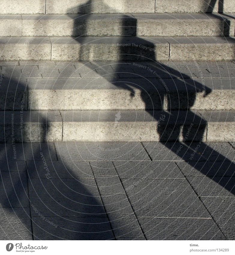 shadow cabinet Sidewalk Concrete Light Reflection Bizarre 2 Diagonal Nosferatu Traffic infrastructure Communicate Obscure Shadow Stairs Handrail Crazy