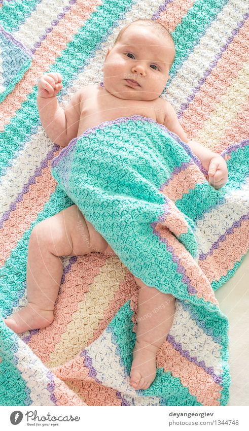 Baby in a baby bed Happy Face Life Child Girl Smiling Sleep Small Soft White Newborn Lie (Untruth) Delightful Caucasian Home wndow sunshine Interior shot