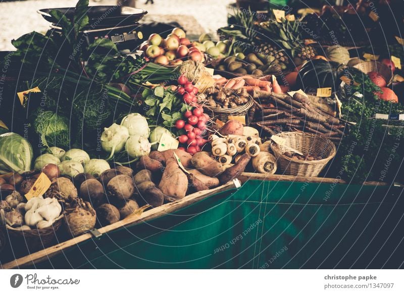 Vegetables on market stall Food Lettuce Organic produce Farmer's market Salad Nutrition fresh vegetables Shopping Agriculture Forestry deal Fresh Healthy