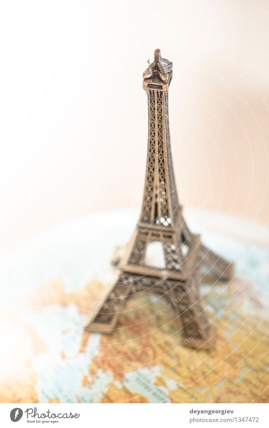 Eiffel Tower on globe Vacation & Travel Tourism Summer Earth Town Monument Globe Small New tower eiffel Paris Planet Conceptual design worldwide France big