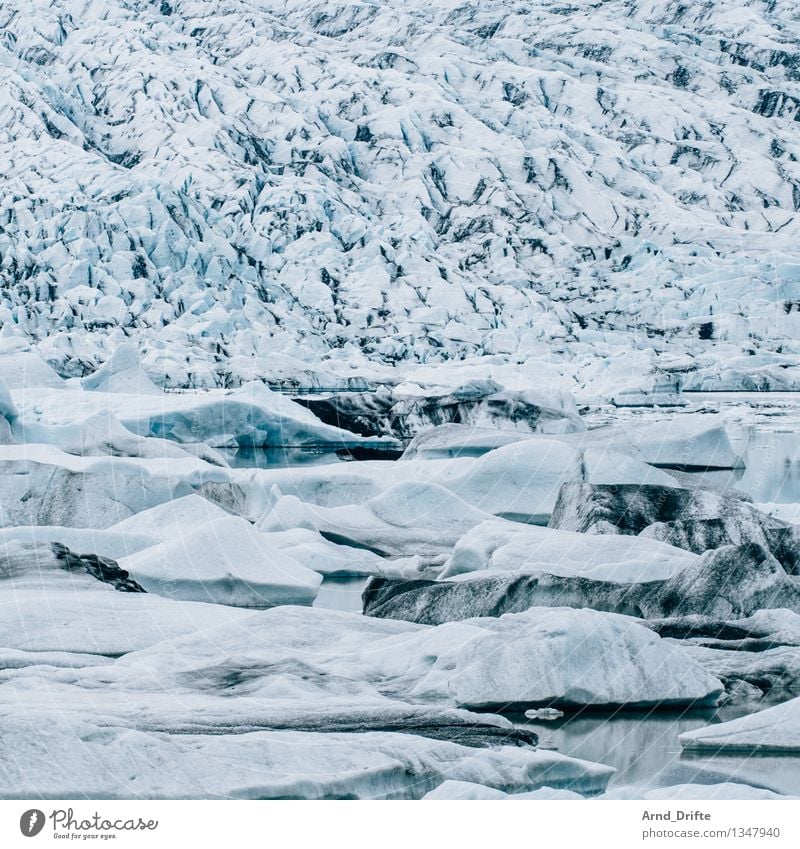 glacial lake Summer vacation Environment Nature Landscape Elements Water Winter Climate Ice Frost Snow Hill Mountain Glacier Lakeside River bank Bay Cold Blue