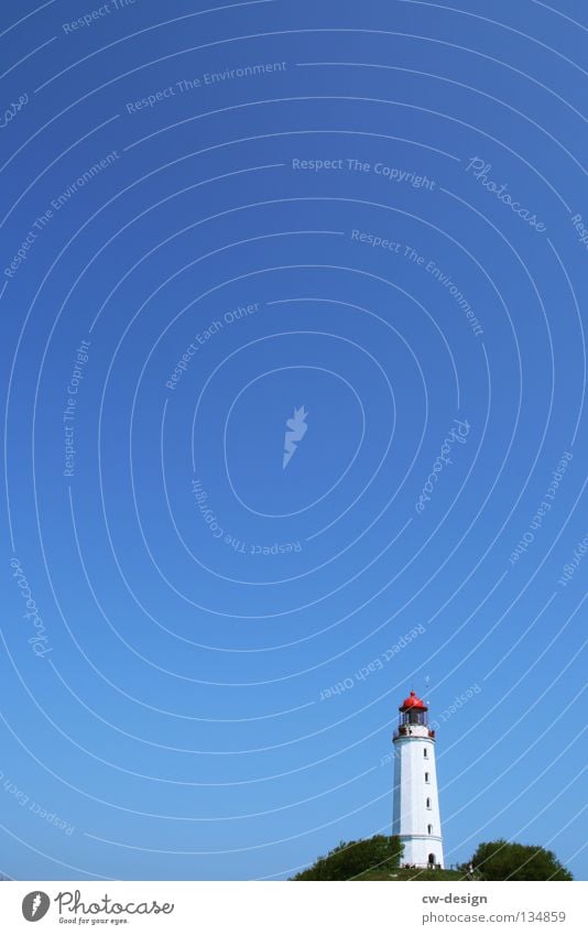 MINIMAL CORNER Lighthouse Green Minimalistic Red White Coast Tree Hill Hiddensee Dornbusch Watercraft Navigation mark Beach Air Sea water Seaman Ocean Signal