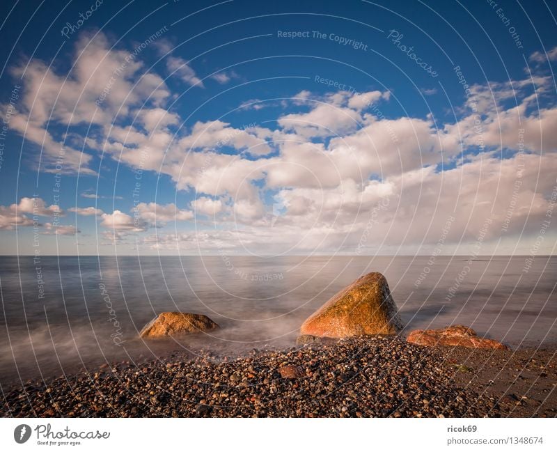 Baltic coast Vacation & Travel Beach Ocean Nature Landscape Water Clouds Rock Coast Baltic Sea Stone Blue Romance Idyll Calm Tourism Stone block