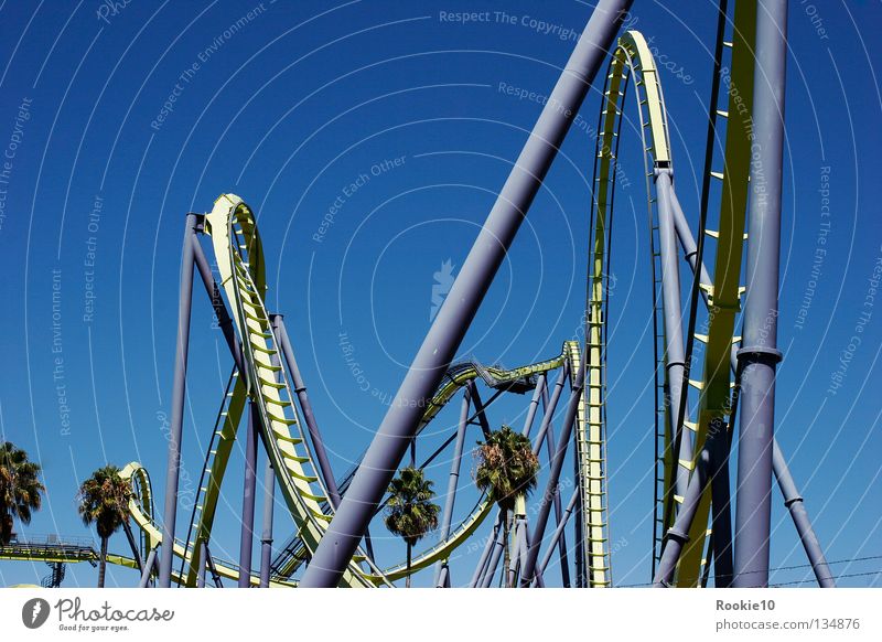 Just do it Roller coaster Amusement Park Unavoidable Lust Kick Captured Events Exterior shot Speed Large Conquer Brave Summer Summery Comfortless Giddy