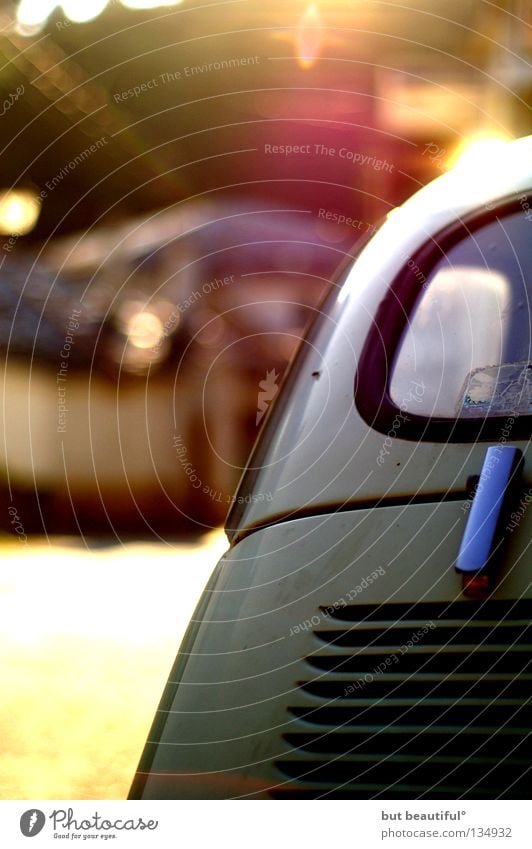 samos Light Twilight Evening sun Vintage car Samos Spain Summer Celestial bodies and the universe Car Mediterranean sea