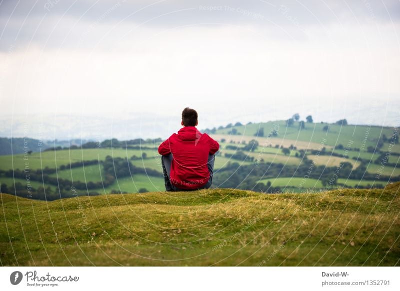 rear view Life Harmonious Well-being Contentment Relaxation Calm Vacation & Travel Trip Adventure Far-off places Freedom Camping Human being Masculine Man