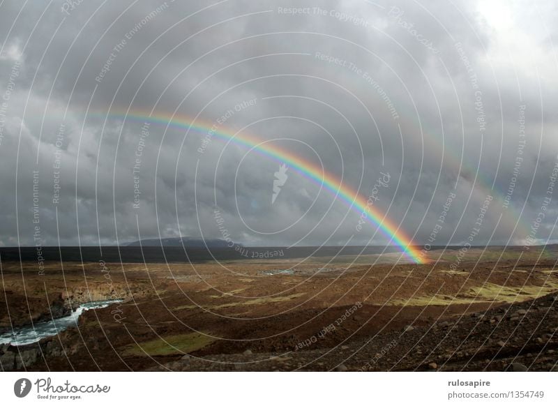 Iceland #2 Vacation & Travel Far-off places Freedom Nature Landscape Sky Clouds Storm clouds Sun Weather Rain Island Desert Badlands Rainbow Prismatic colors