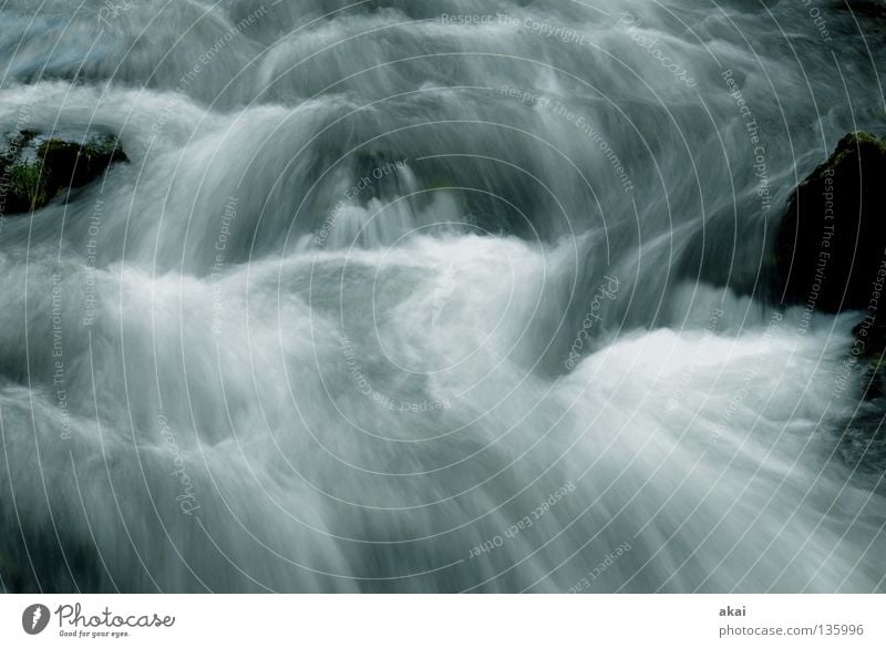 Refreshment! Landscape Water Brook River Waterfall Cold Soft Mountain stream gray filter Long exposure Motion blur Downward Speed Current Whitewater