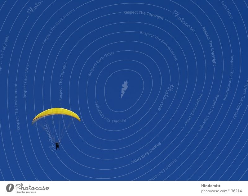 Into blue solitude. Paraglider Man Chiemgau Paragliding White Hang Bavaria Air Helmet Safety Happy Unafraid of heights Brave Warmth Infinity Loneliness Calm