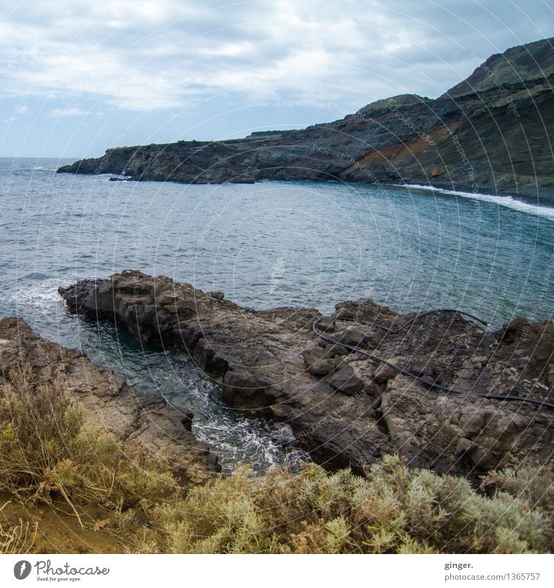 Playa La Martina La Palma. Environment Nature Landscape Elements Earth Air Water Sky Clouds Spring Weather Plant Rock Coast Beach Bay Blue Brown Gray White