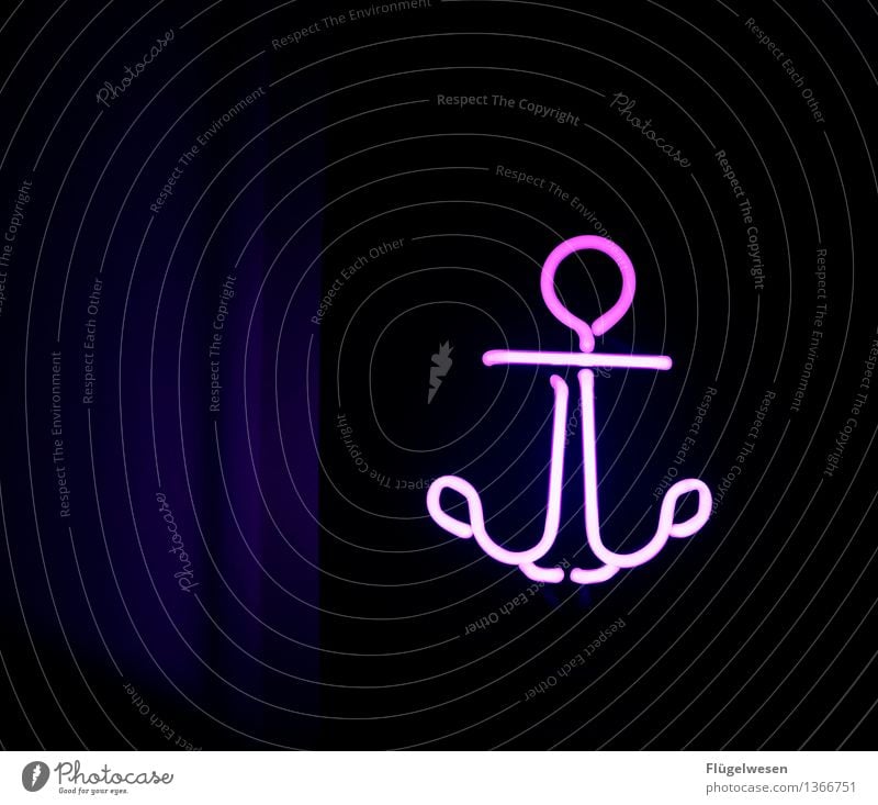 Maritime Vacation & Travel Tourism Illuminate Anchor Drop anchor Anchoring ground Anchor chain Lighthouse Neon sign Beacon Luminosity Point of light Illuminant