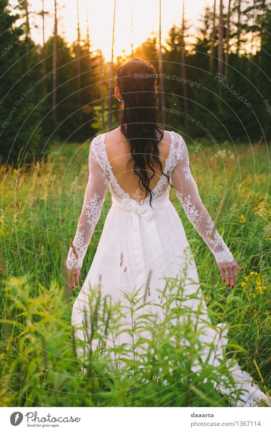 sunset bride Elegant Style Joy Beautiful Life Harmonious Adventure Freedom Summer Going out Feasts & Celebrations Wedding Nature Sunrise Sunset Sunlight