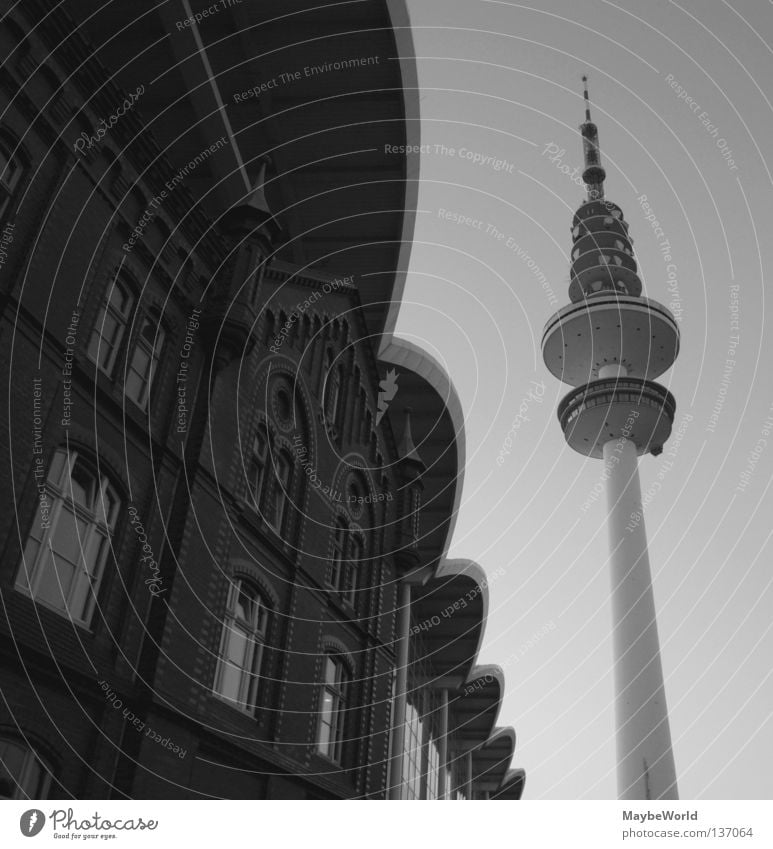 TeleMichel Transmitting station Radio technology Exhibition hall Landmark Hamburg Tower Telemichel Heinrich Hertz Tower Arch Architecture Historic Modern Old