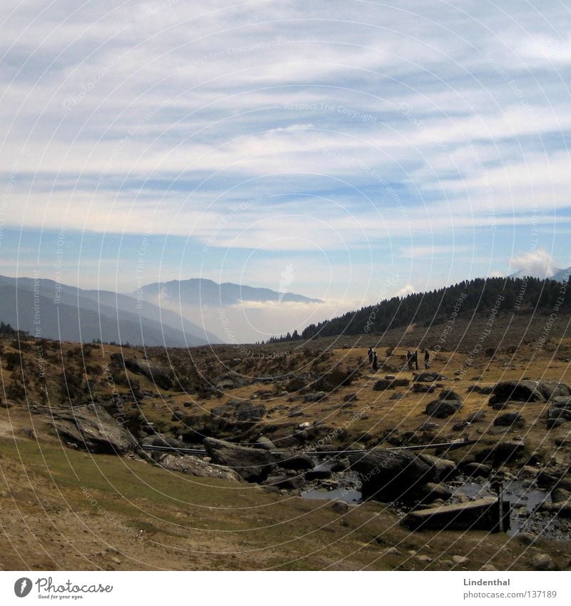 Andes Andes Mountains Venezuela Hill Cleaning Clouds Fog River Human being Landscape Valley Sky Tall