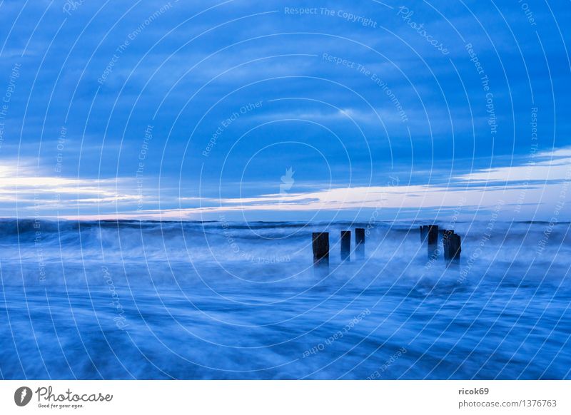 Baltic coast Beach Ocean Waves Nature Landscape Water Clouds Gale Coast Baltic Sea Blue Vacation & Travel Tourism Break water Sky Mecklenburg-Western Pomerania