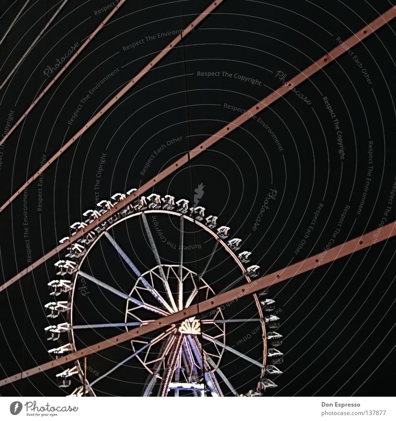 Freimaaak! Ferris wheel Carousel Fairs & Carnivals Bremen Reflection Window Window pane Mirror Leisure and hobbies Circus Prater Oktoberfest Night Long exposure