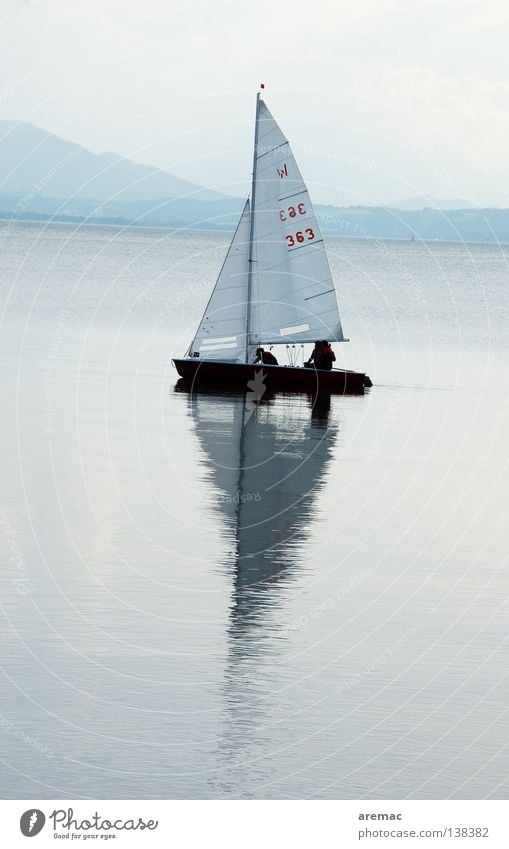 sail away Watercraft Sailing Driving Clouds Human being Vacation & Travel Horizon Lake Reflection Sailing ship Summer Sport boats Lake Chiemsee Sports Playing