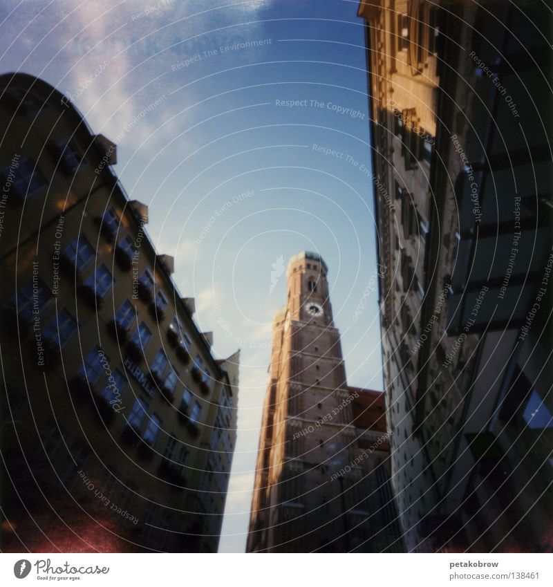 Hole patternMchn003 Munich Under House of worship hole pattern hole camera Dome Frauenkirche Perspective Above Tower Religion and faith